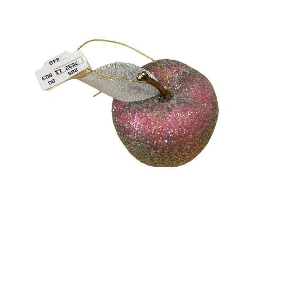 Vintage Silvestri Ornaments Sparkly Apple NWT - Picture 2 of 4